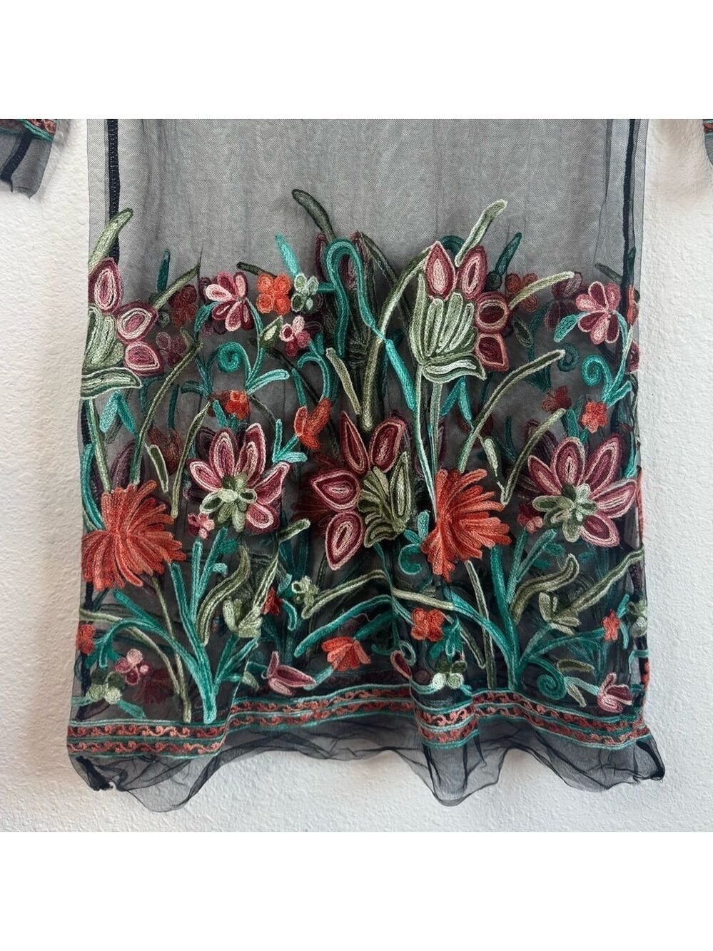 ZANZEA Embroidered Mesh Mini Dress - Picture 4 of 8